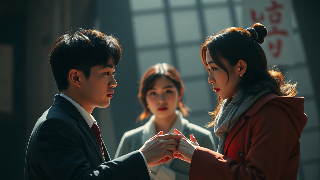 주요 등장인물 관계 분석 (realistic 스타일)