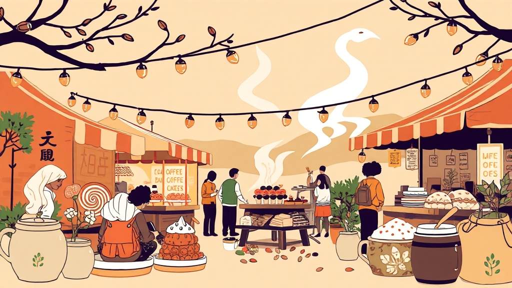 커피 & 디저트 마켓존 (illustration 스타일)