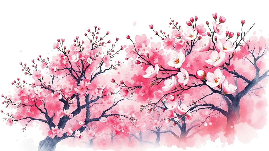 매화 종류와 만개 시기 파악하기 (watercolor 스타일)