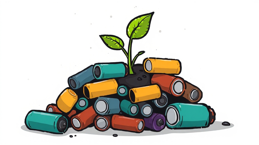 폐배터리 처리 방법 (cartoon 스타일)