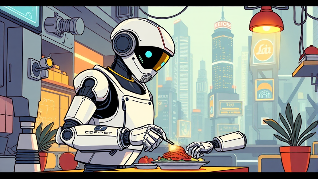 로봇 식당의 미래 전망 (illustration 스타일)