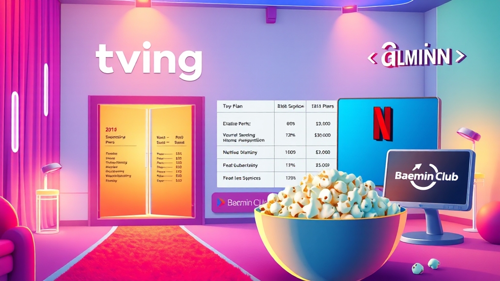 배민클럽 회원을 위한 티빙 최대 할인 혜택 총정리(2025 최신) 6 티빙 요금제, 현명하게 고르는 법 (illustration 스타일)