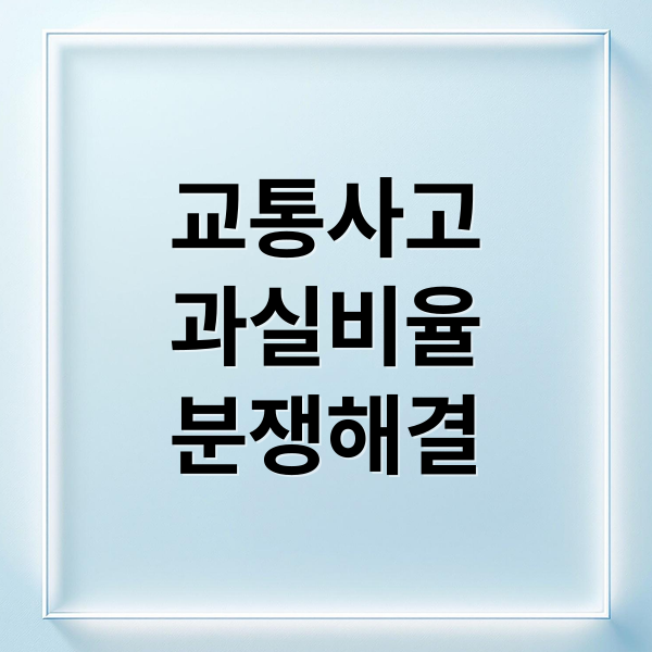 교통사고
과실비율
분쟁해결 (교통사고 과실비율 분심위 이의신청)