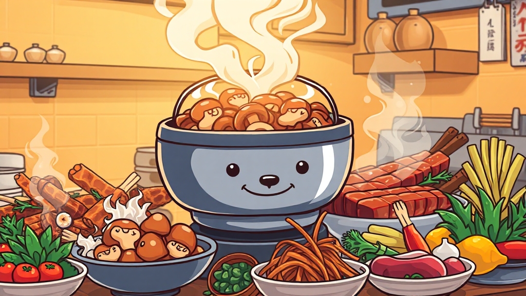 신메뉴 집중 탐구 & 시즌 한정 메뉴 (cartoon 스타일)