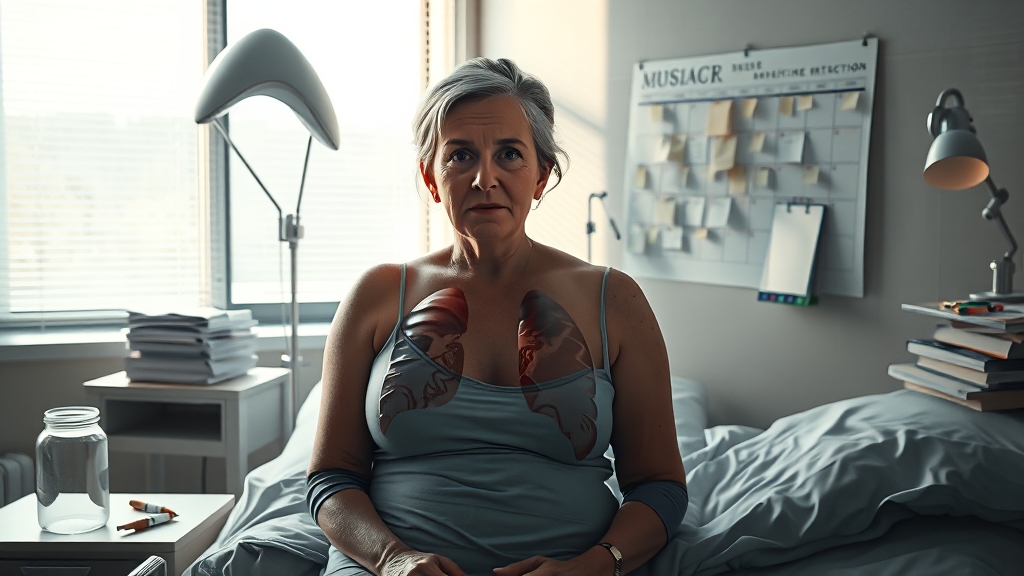 폐암 3기, 생존율에 영향을 주는 요인들 (realistic 스타일)