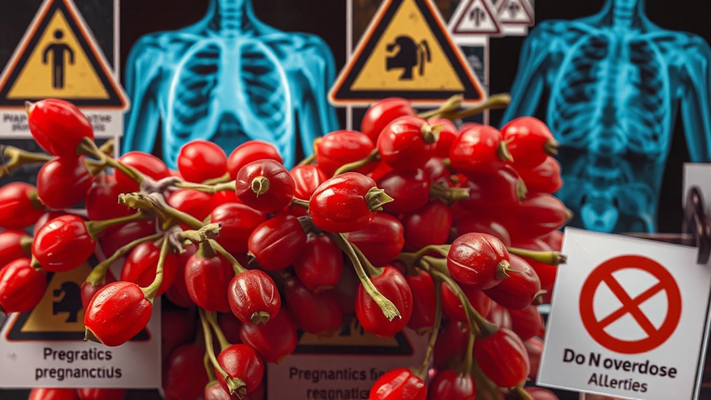 구기자, 부작용 및 주의사항 (realistic 스타일)