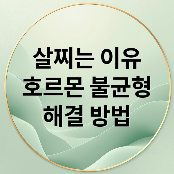 살찌는 이유 호르몬 불균형 해결 방법