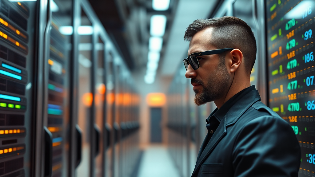 AI와 자동화, 운영 및 관리 중심으로 (realistic 스타일)