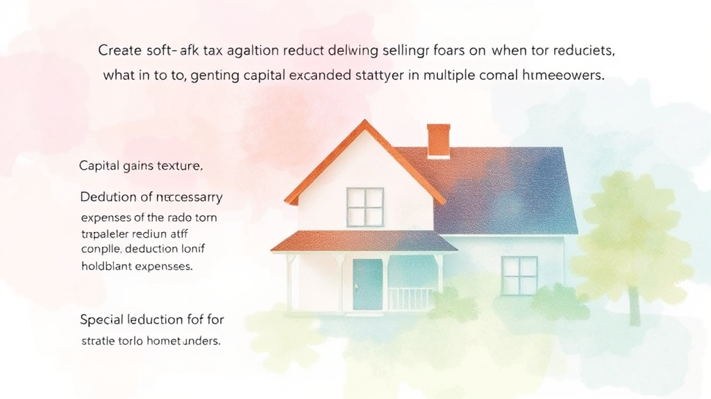 집을 팔 때 내는 세금: 양도소득세 절세 전략 (watercolor 스타일)