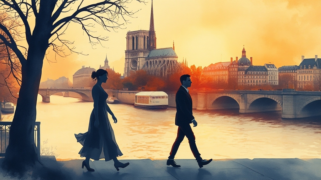 주변: 시테섬과 추가 정보 (watercolor 스타일)