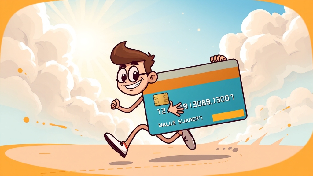 신용등급 UP! 카드 사용 전략 (cartoon 스타일)