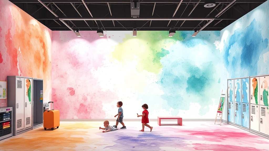 내부 시설 & 특징 (watercolor 스타일)