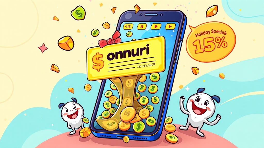 상품권 구매 및 충전 방법 (cartoon 스타일)