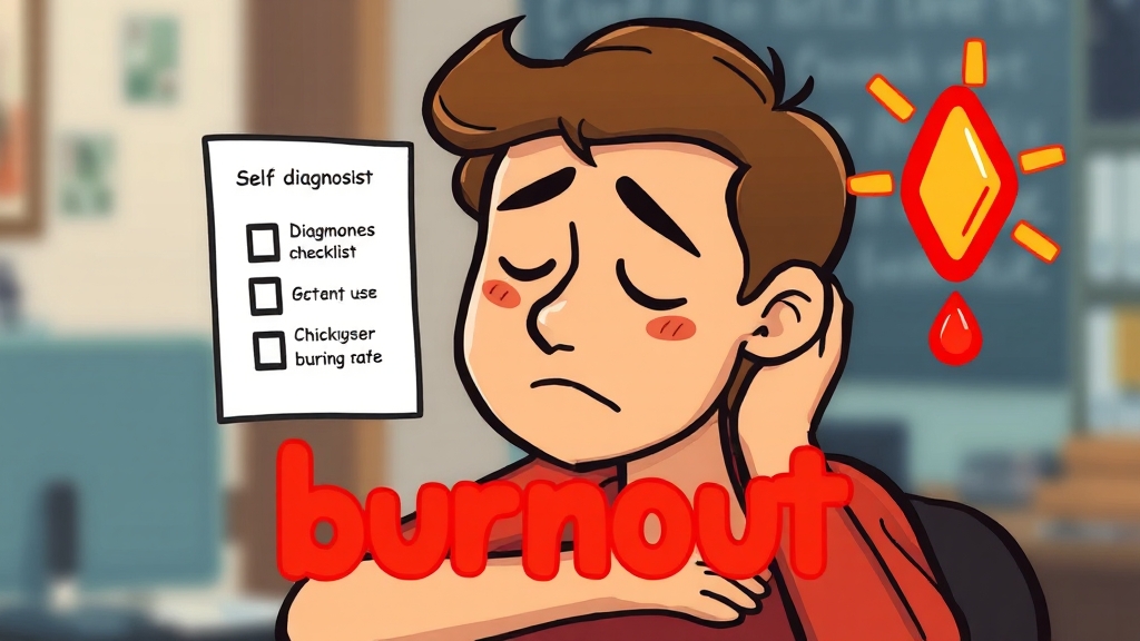 번아웃 자가 진단 (cartoon 스타일)