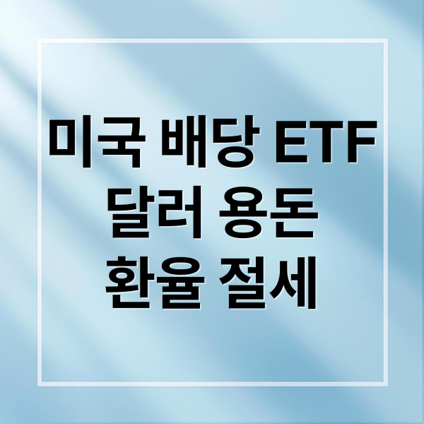 미국 배당 ETF: 달러 용돈 받는 기분, 환율 전략부터 절세까지 A to Z 2 미국 배당 ETF
달러 용돈
환율 절세 (미국 배당 ETF 달러 배당 수령)