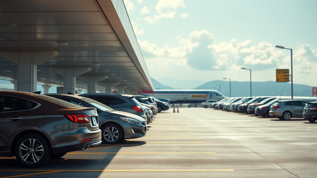 김해공항 주차장 종류별 요금 비교 분석 (realistic 스타일)