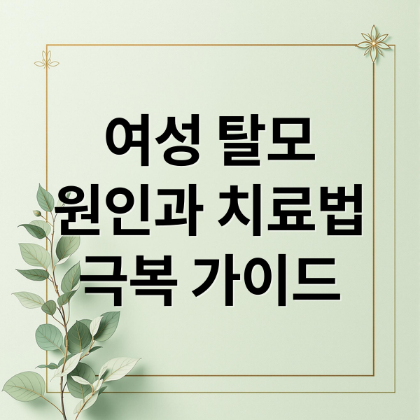 여성 탈모
원인과 치료법
극복 가이드 (여자 탈모약 관리법 추천)