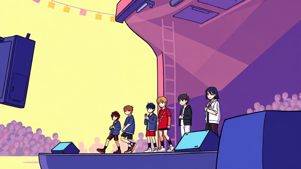 K팝의 저력 입증: 스트레이 키즈의 글로벌 경쟁력 (cartoon 스타일)