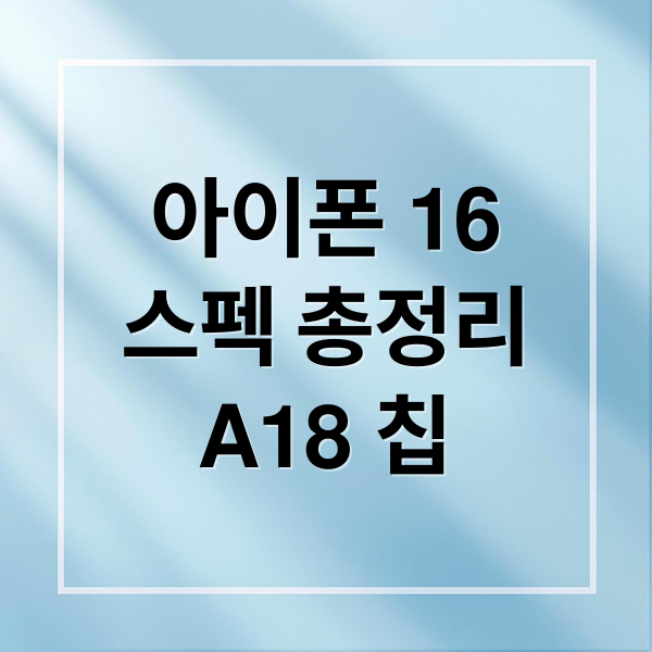 아이폰 16
스펙 총정리
A18 칩 (아이폰 16 스펙)