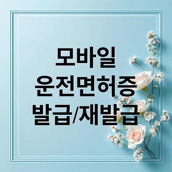 모바일
운전면허증
발급/재발급 (운전면허증 재발급 모바일 신분증)