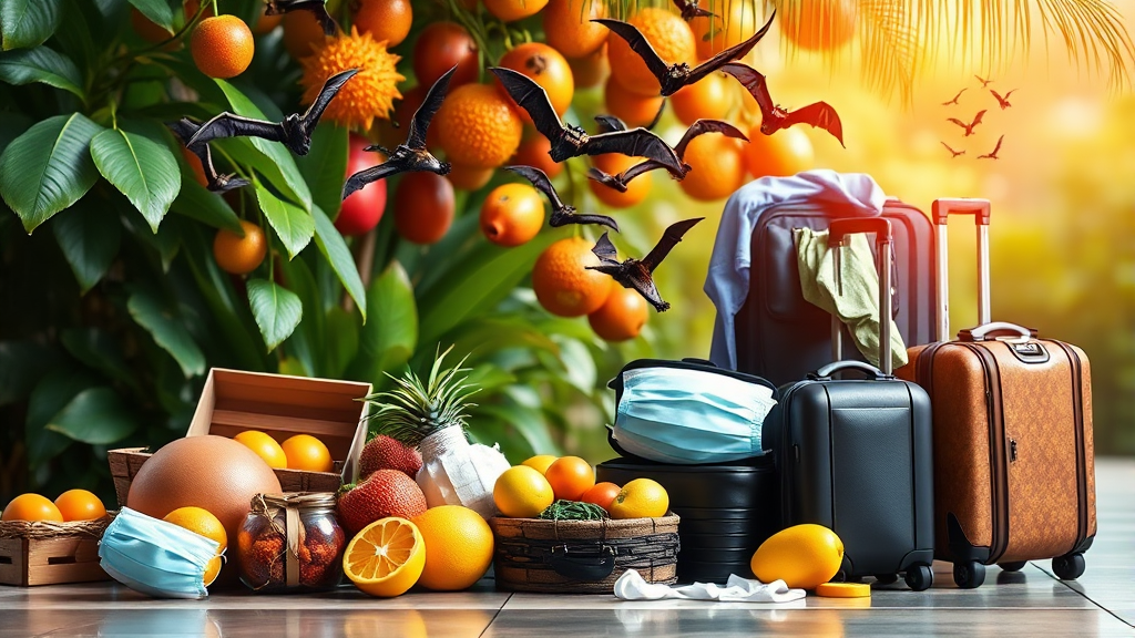 니파 바이러스 예방 수칙 및 주의사항 (realistic 스타일)