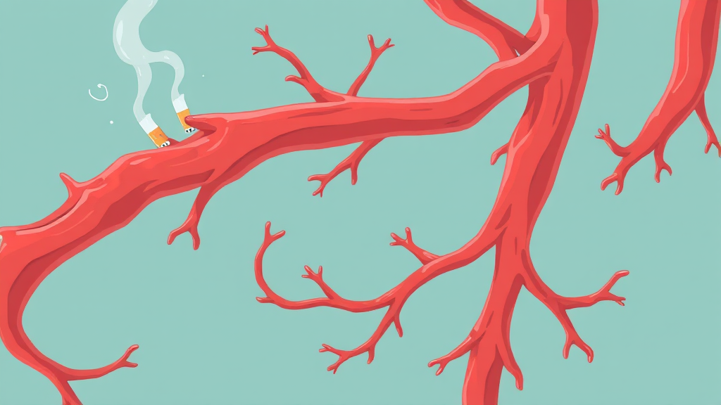 혈관 건강 악화 요인 (illustration 스타일)