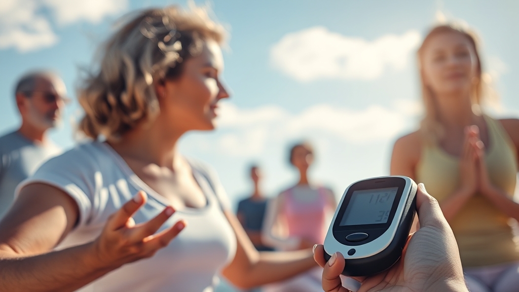 당뇨 관리: 생활 습관 및 식단 (realistic 스타일)