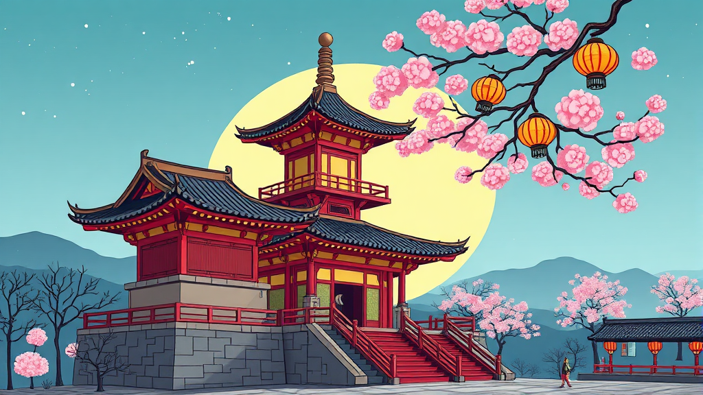 선암사 경내 둘러보기: 주요 전각과 문화재 (cartoon 스타일)