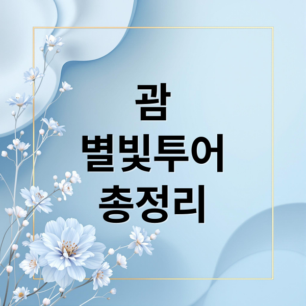 괌
별빛투어
총정리 (괌 별빛투어 예약 가이드)