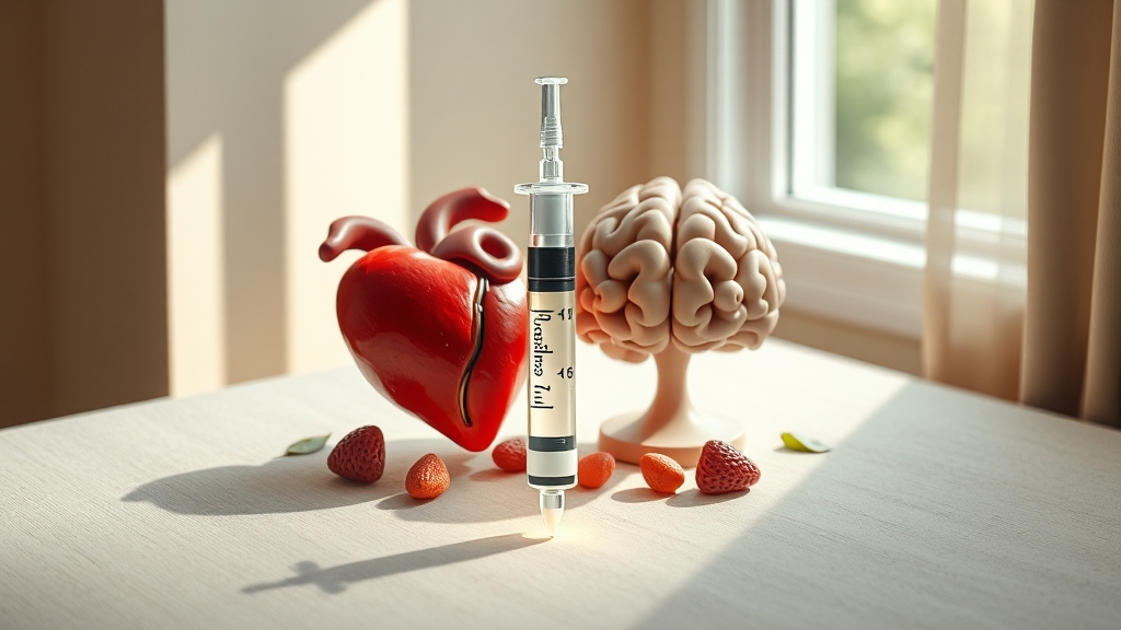 위고비 작용 원리 및 효과 (realistic 스타일)