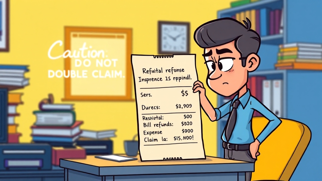 실비보험, 중복 청구될까요? (cartoon 스타일)