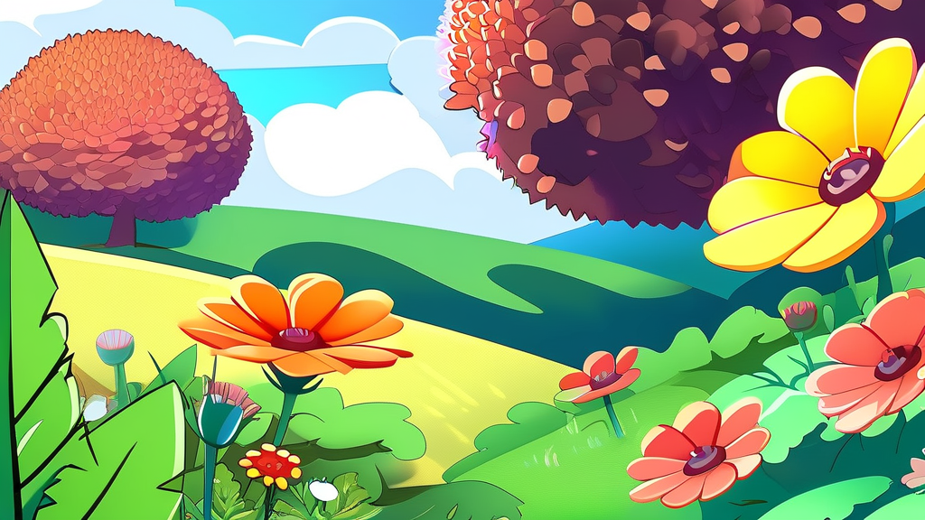 취나물과 건강: 면역력 증진과 피로 해소 (cartoon 스타일)