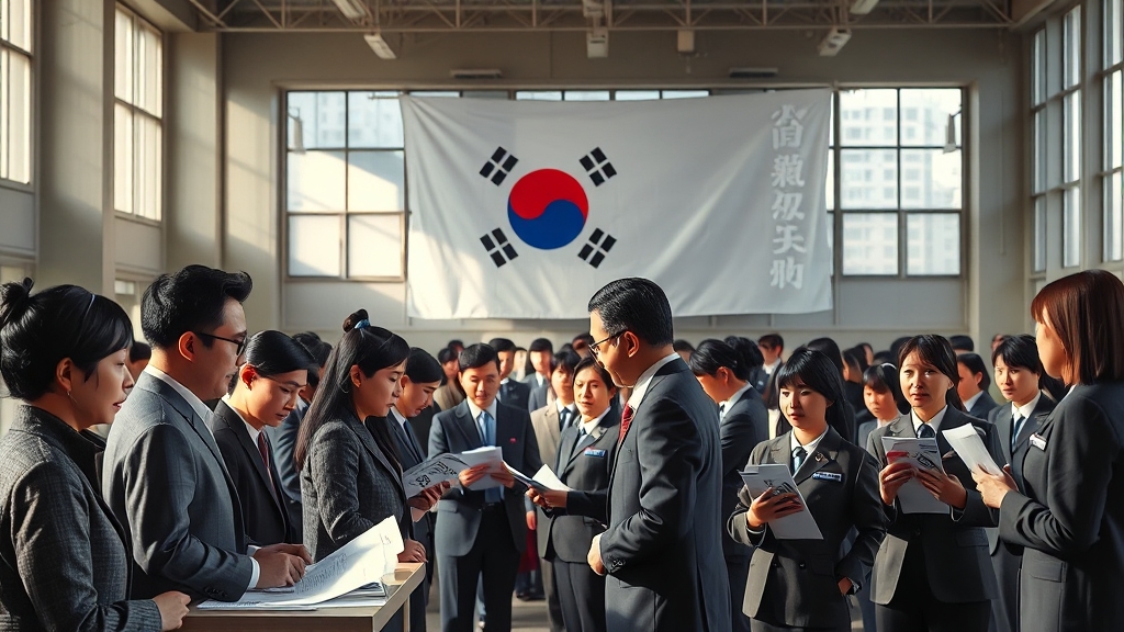 선거운동과 후보 등록 과정 (realistic 스타일)