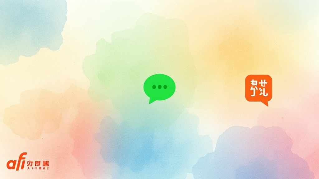 페이 앱 3사 비교 분석 (알리, 위챗, 네이버) (watercolor 스타일)