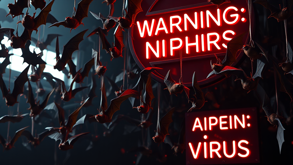 니파 바이러스 발생 현황 및 위험성 (realistic 스타일)