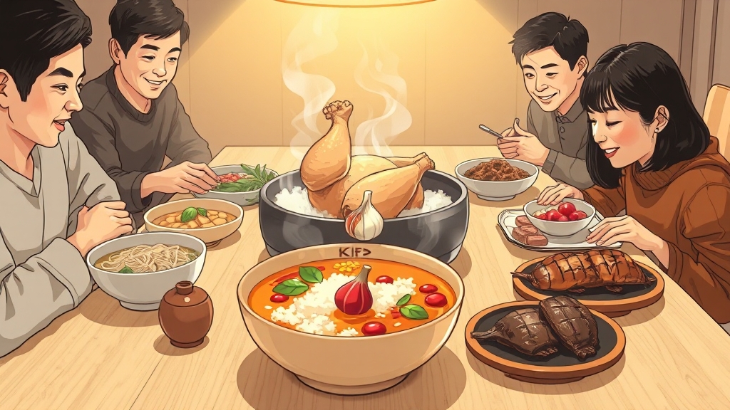 집에서 즐기는 초간단 복날 레시피 (illustration 스타일)