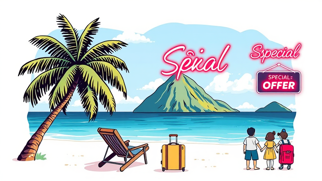 푸꾸옥 항공권 예약 꿀팁 (illustration 스타일)