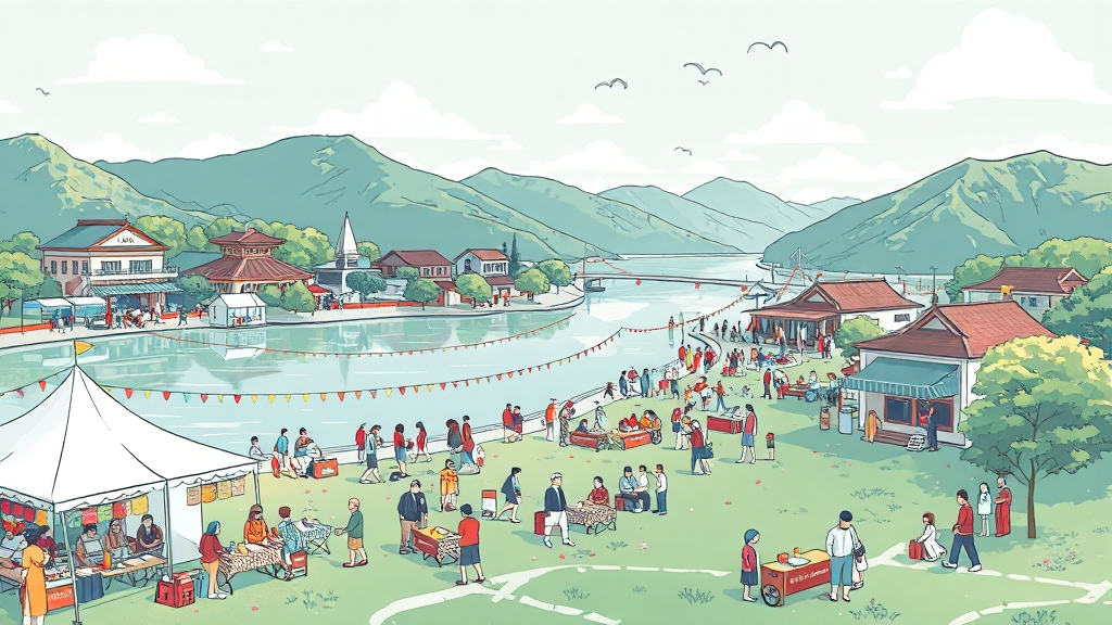 플리마켓 및 먹거리 정보 (illustration 스타일)