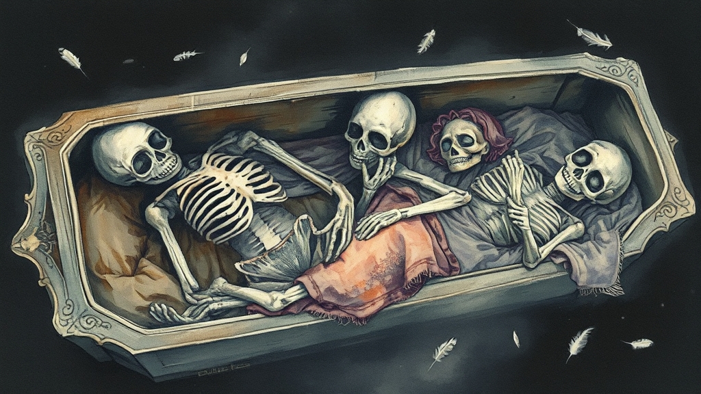 시체 상태와 장소별 꿈 해몽 (watercolor 스타일)