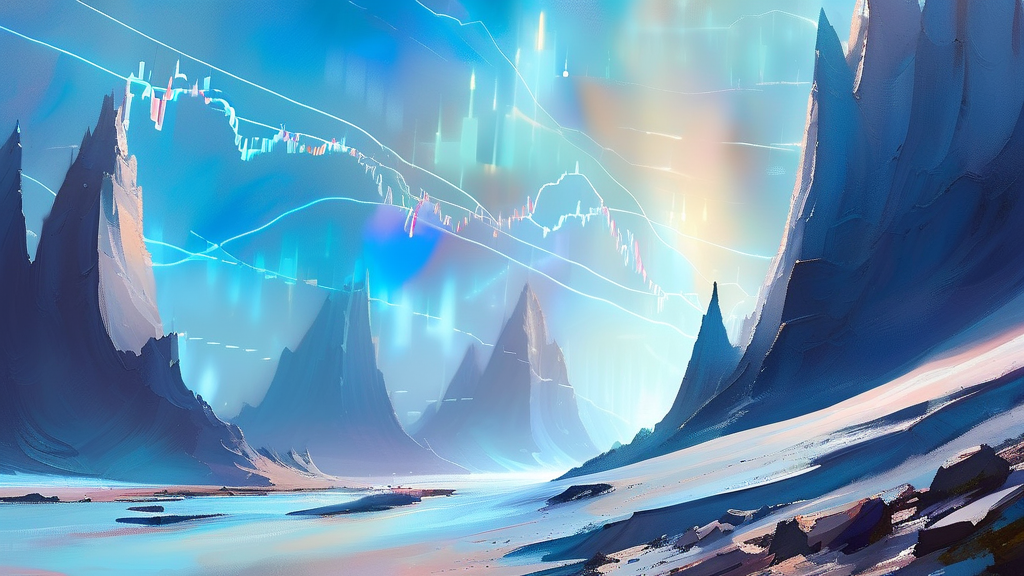 코스닥: 성장 잠재력 있는 기업들의 무대 (watercolor 스타일)