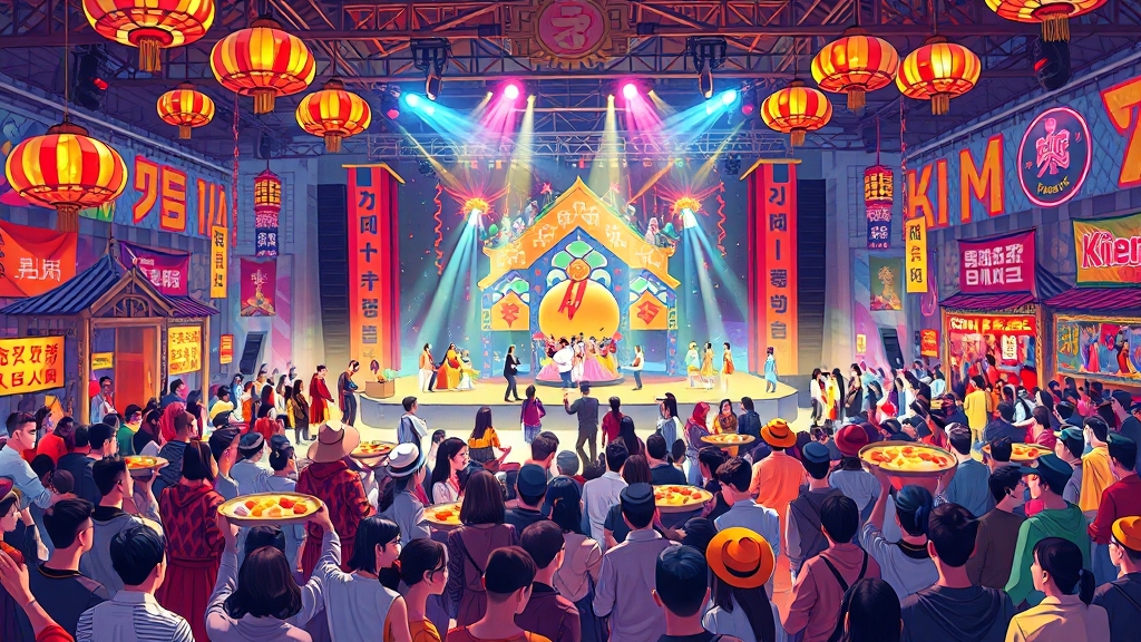 축제 일정 및 테마별 안내 (illustration 스타일)