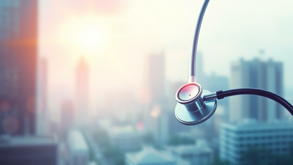 AI 헬스케어 경쟁 배경 (watercolor 스타일)