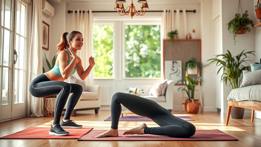 초보 홈트 루틴, 따라만 하세요! (realistic 스타일)