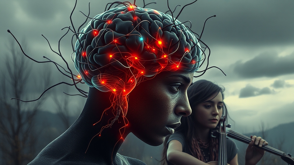 우울증 원인과 주요 증상 (realistic 스타일)