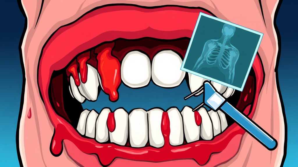 치주질환 증상 및 단계 (cartoon 스타일)