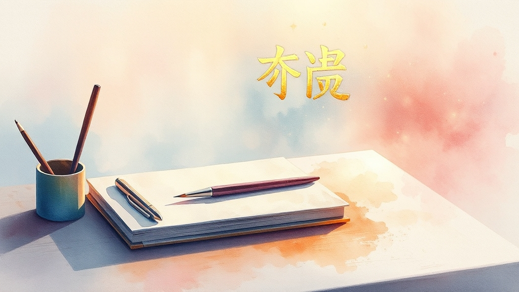 붓, 펜, 연필 사용 의미 (watercolor 스타일)