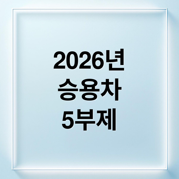 2026년
승용차
5부제 (2026 승용차 5부제)