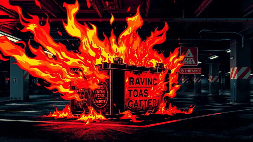 전기차 배터리 안전성 문제 (popart 스타일)