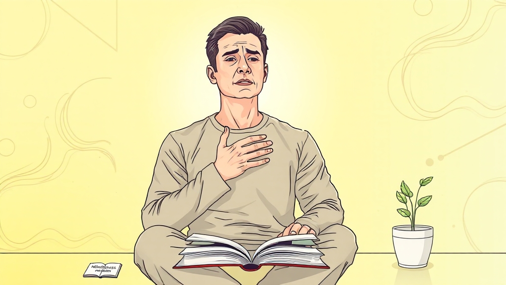 공황장애 대처법: 호흡, 습관, 인지 치료 (illustration 스타일)