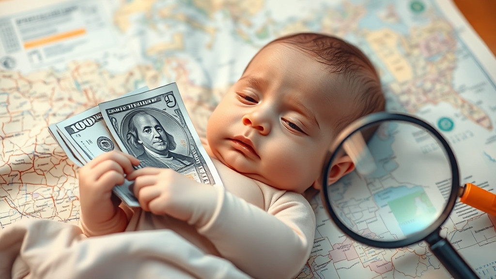 지자체 출산 지원금 비교 (realistic 스타일)